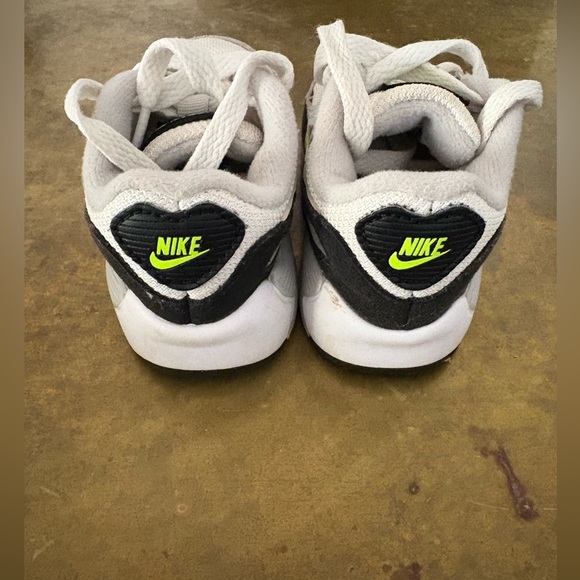 Nike Air Max 90‎ LTR Toddlers Shoes Size 4C White-Hot Lime-Black CD6868-109 - Picture 3 of 7